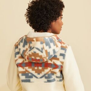 Pendleton women Mariposa Berber fleece hoodie jacket XS